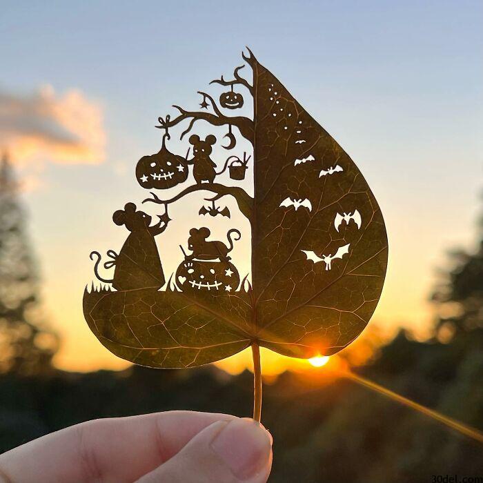 هنر برش سنتی بر روی برگ ها